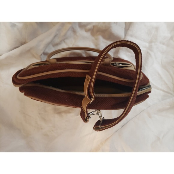 Vintage Skyway Carry-on Overnight Bag Brown Tweed MCM Circa 1970's - Picture 7 of 8